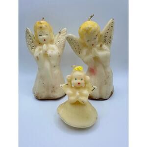 Vintage Gurley Candle Angel Trio